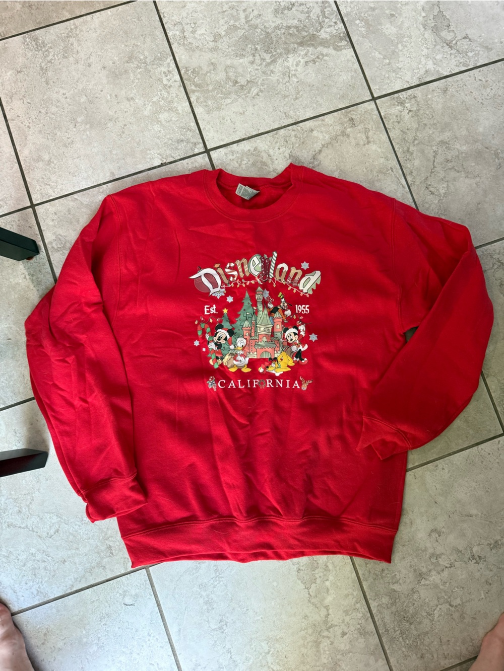 Gildan Red Kids Sweatshirt with Festive Character Print